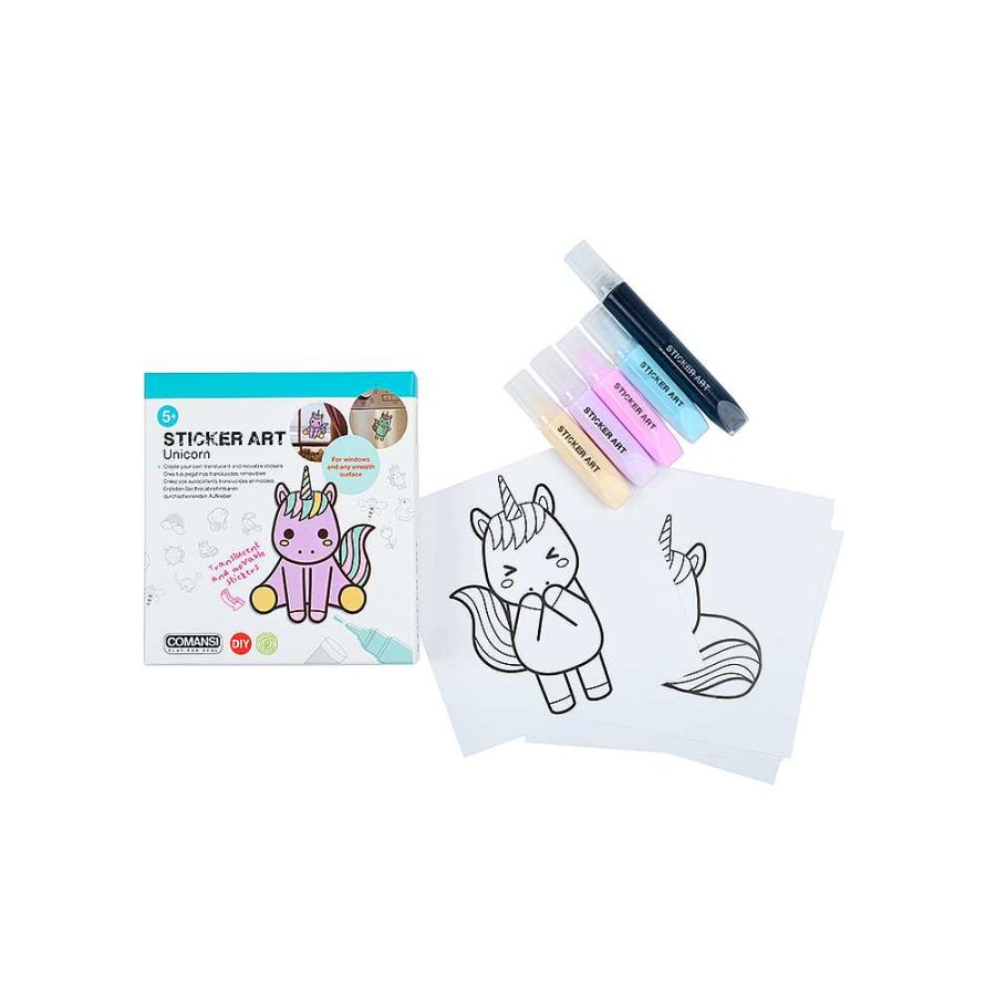 Juguetes Comansi | Rotuladores De Gel Sticker Art Unicornio